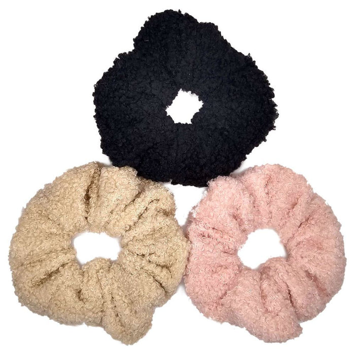 Threddies Oversized Boucle Teddy Bear Scrunchies