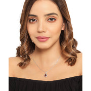 Bids.com 2.32 Carat Genuine Garnet and White Diamond 14K Yellow Gold with .925 Sterling Silver Pendant Pendants