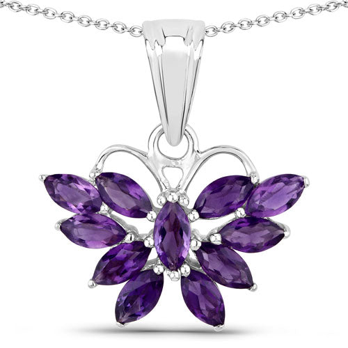 Bids.com 1.65 Carat Genuine Amethyst .925 Sterling Silver Pendant Pendants