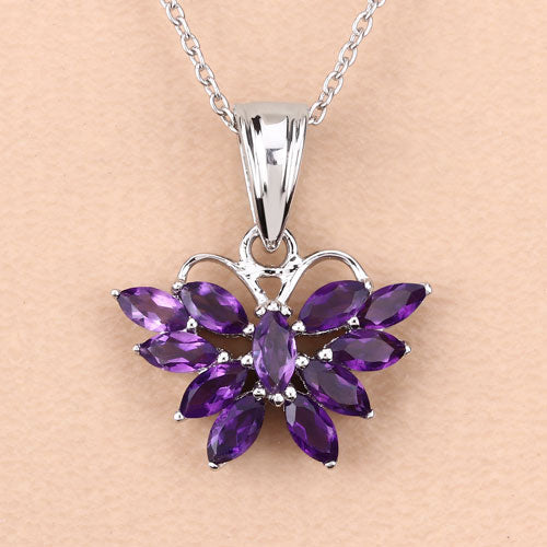 Bids.com 1.65 Carat Genuine Amethyst .925 Sterling Silver Pendant Pendants