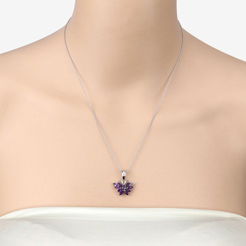 Bids.com 1.65 Carat Genuine Amethyst .925 Sterling Silver Pendant Pendants