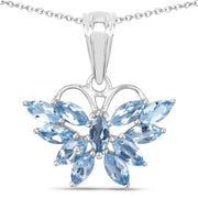 Bids.com 1.76 Carat Genuine Swiss Blue Topaz .925 Sterling Silver Pendant Pendants