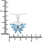 Bids.com 1.76 Carat Genuine Swiss Blue Topaz .925 Sterling Silver Pendant Pendants