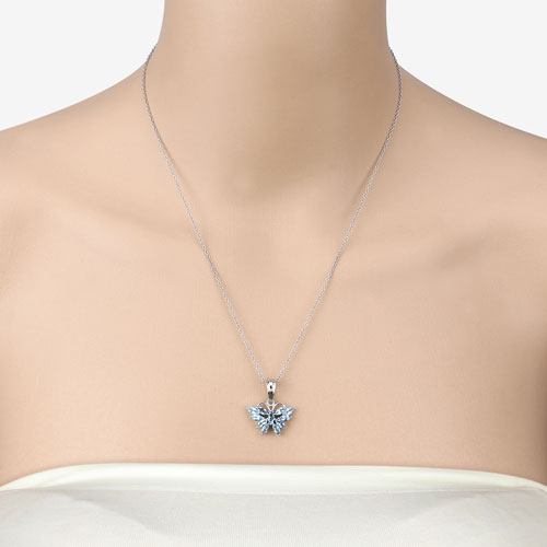 Bids.com 1.76 Carat Genuine Swiss Blue Topaz .925 Sterling Silver Pendant Pendants