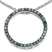 Bids.com 0.46 Carat Genuine Blue Diamond .925 Sterling Silver Pendant Pendants