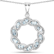 Bids.com 1.93 Carat Genuine Blue Topaz and White Topaz .925 Sterling Silver Pendant Pendants