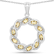 Bids.com 1.73 Carat Genuine Citrine and White Topaz .925 Sterling Silver Pendant Pendants