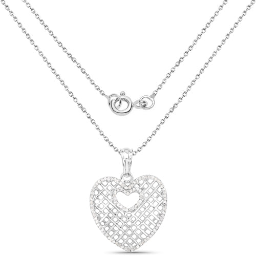 Bids.com 0.52 Carat Genuine White Diamond .925 Sterling Silver Pendant Pendants