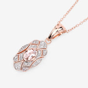 Bids.com 0.52 Carat Genuine Morganite and White Topaz .925 Sterling Silver Pendant Pendants