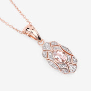 Bids.com 0.52 Carat Genuine Morganite and White Topaz .925 Sterling Silver Pendant Pendants