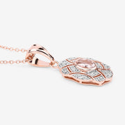 Bids.com 0.52 Carat Genuine Morganite and White Topaz .925 Sterling Silver Pendant Pendants