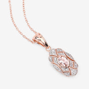 Bids.com 0.52 Carat Genuine Morganite and White Topaz .925 Sterling Silver Pendant Pendants