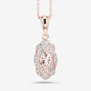 Bids.com 0.52 Carat Genuine Morganite and White Topaz .925 Sterling Silver Pendant Pendants