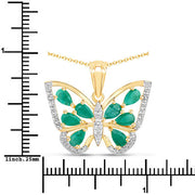 Bids.com 1.91 Carat Genuine Emerald and White Zircon .925 Sterling Silver Pendant Pendants