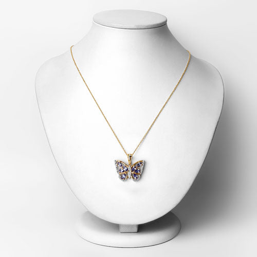 Bids.com 1.75 Carat Genuine Tanzanite and White Zircon .925 Sterling Silver Pendant Pendants