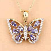 Bids.com 1.75 Carat Genuine Tanzanite and White Zircon .925 Sterling Silver Pendant Pendants