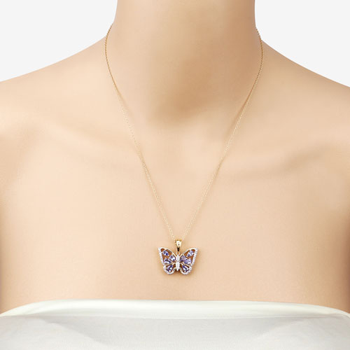 Bids.com 1.75 Carat Genuine Tanzanite and White Zircon .925 Sterling Silver Pendant Pendants