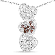 Bids.com 0.45 Carat Genuine Red Diamond and White Diamond .925 Sterling Silver Pendant Pendants