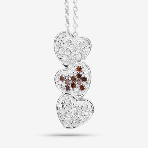 Bids.com 0.45 Carat Genuine Red Diamond and White Diamond .925 Sterling Silver Pendant Pendants