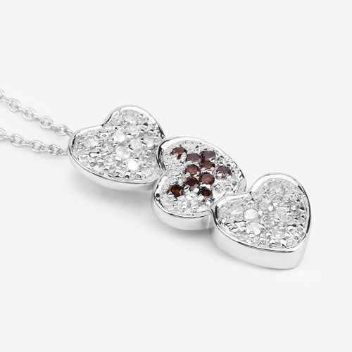 Bids.com 0.45 Carat Genuine Red Diamond and White Diamond .925 Sterling Silver Pendant Pendants