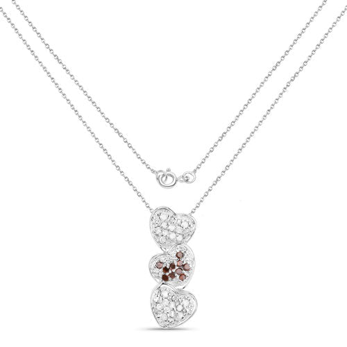 Bids.com 0.45 Carat Genuine Red Diamond and White Diamond .925 Sterling Silver Pendant Pendants