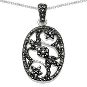 Bids.com 0.28 Carat Genuine Black Diamond .925 Sterling Silver Pandent Pendants