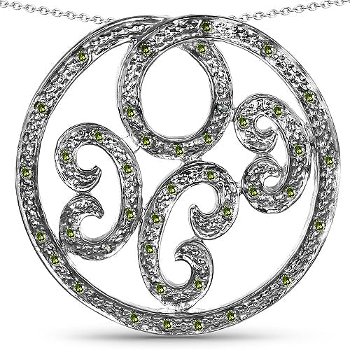 Bids.com 0.22 Carat Genuine Green Diamond .925 Sterling Silver Pendant Pendants