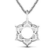 Bids.com 0.14 Carat Genuine White Diamond 14K White Gold Semi Mount Pendant - holds 8.00mm Round Gemstone Pendants