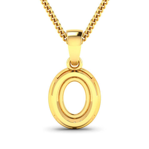 Bids.com 0.18 Carat Genuine White Diamond 14K Yellow Gold Semi Mount Pendant - holds 8x6mm Oval Gemstone Pendants