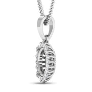 Bids.com 0.13 Carat Genuine White Diamond 14K White Gold Semi Mount Pendant - holds 8x6mm Oval Gemstone Pendants