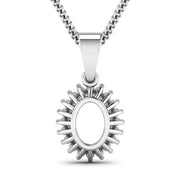 Bids.com 0.13 Carat Genuine White Diamond 14K White Gold Semi Mount Pendant - holds 8x6mm Oval Gemstone Pendants