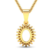 Bids.com 0.13 Carat Genuine White Diamond 14K Yellow Gold Semi Mount Pendant - holds 8x6mm Oval Gemstone Pendants