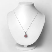 Bids.com 3.90 Carat Genuine Pink Tourmaline and White Diamond 14K White Gold Pendant Pendants