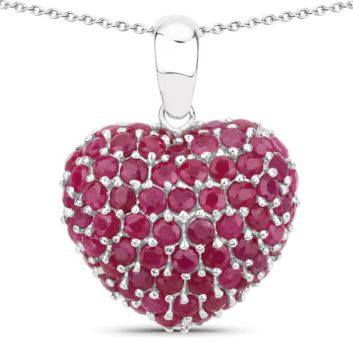 Bids.com 8.58 Carat Genuine Ruby .925 Sterling Silver Pendant Pendants