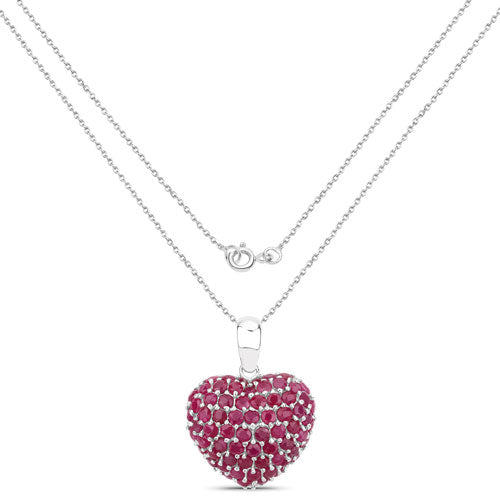 Bids.com 8.58 Carat Genuine Ruby .925 Sterling Silver Pendant Pendants