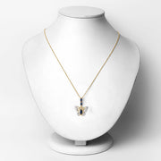 Bids.com 0.92 Carat Genuine Blue Sapphire and White Zircon .925 Sterling Silver Pendant Pendants