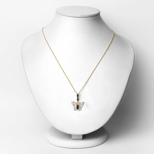 Bids.com 0.92 Carat Genuine Blue Sapphire and White Zircon .925 Sterling Silver Pendant Pendants