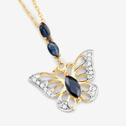 Bids.com 0.92 Carat Genuine Blue Sapphire and White Zircon .925 Sterling Silver Pendant Pendants