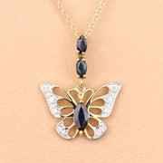 Bids.com 0.92 Carat Genuine Blue Sapphire and White Zircon .925 Sterling Silver Pendant Pendants