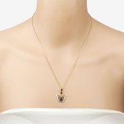 Bids.com 0.92 Carat Genuine Blue Sapphire and White Zircon .925 Sterling Silver Pendant Pendants