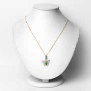 Bids.com 0.72 Carat Genuine Emerald and White Zircon .925 Sterling Silver Pendant Pendants