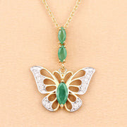 Bids.com 0.72 Carat Genuine Emerald and White Zircon .925 Sterling Silver Pendant Pendants