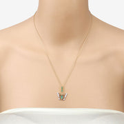 Bids.com 0.72 Carat Genuine Emerald and White Zircon .925 Sterling Silver Pendant Pendants