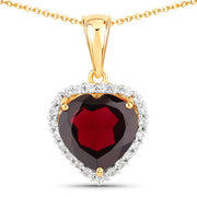 Bids.com 5.76 Carat Genuine Garnet and White Topaz .925 Sterling Silver Pendant Pendants