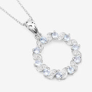 Bids.com 1.10 Carat Genuine Aquamarine and White Topaz .925 Sterling Silver Pendant Pendants
