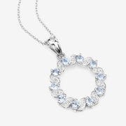 Bids.com 1.10 Carat Genuine Aquamarine and White Topaz .925 Sterling Silver Pendant Pendants