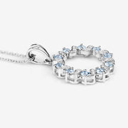 Bids.com 1.10 Carat Genuine Aquamarine and White Topaz .925 Sterling Silver Pendant Pendants