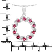 Bids.com 1.30 Carat Genuine Pink Tourmaline and White Topaz .925 Sterling Silver Pendant Pendants