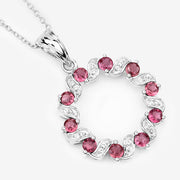 Bids.com 1.30 Carat Genuine Pink Tourmaline and White Topaz .925 Sterling Silver Pendant Pendants