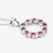 Bids.com 1.30 Carat Genuine Pink Tourmaline and White Topaz .925 Sterling Silver Pendant Pendants